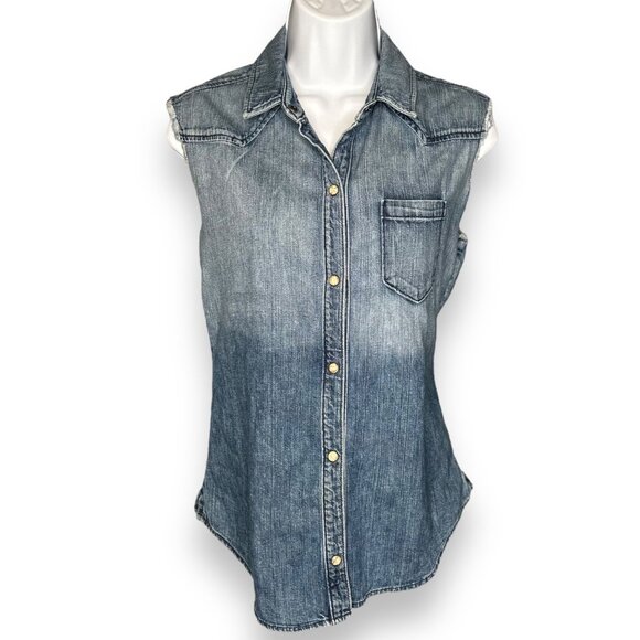 Textile Elizabeth & James Blue Austin Sleeveless Top - Picture 2 of 9